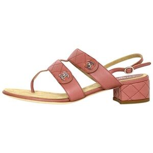 CHANEL Pink Quilted Sandals